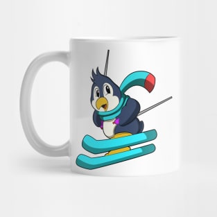 Penguin as Skier with Skis Mug